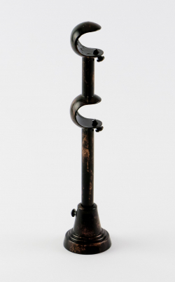 Patinovaný kovový držák dvoutyčový Ø 25/25 mm Černo-měděná