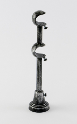 Patinovaný kovový držák dvoutyčový Ø 25/25 mm Černo-stříbrná