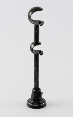 Patinovaný kovový držák dvoutyčový Ø 25/19 mm Černo-stříbrná