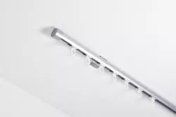 Garniža hliníková kolajničková Profil H Ø 19 mm jednoitá do stropu Matný chróm