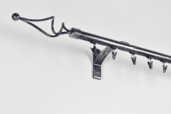Garnýž hliníkový kolejničkový Profil H Ø 19 mm jednoitý patinovaný Černo-stříbrná 