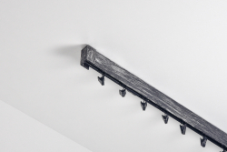 Garniža hliníková kolajničková Profil 35 jednoitá do stropu patinovaná Černě-stříbrná