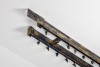 Alumínium belsősínes kétsoros mennyezeti karnis Profil 35/35 patinázott színe Fekete-arany