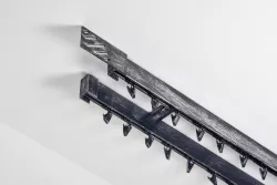 Garniža hliníková kolajničková Profil 35/35 dvojitá do stropu patinovaná Čierno-strieborná