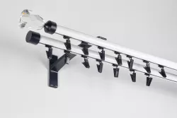 Garnýž hliníkový kolejničkový Profil H Ø 19/19 mm dvoutyčová dvoubarevná Bílá-Černá