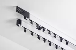 Garnýž hliníkový kolejničkový Profil 35/35 dvoutyčová do stropu dvoubarevná Bílá-Černá