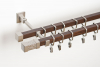 Garniža kovová dvojtyčová Quatro 20x20 mm farba imitácia Orechového dreva