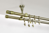 Garniže kovová galvanizovaná dvoutyčová do stropu Ø 19/19 mm Antická zlatá
