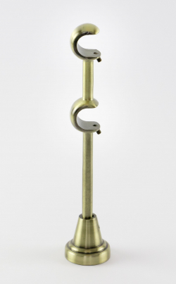 Kovový držiak galvanizovaný dvojtyčový Ø 16/16 mm Antické zlato