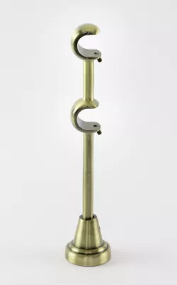 Kovový držák galvanizovaný dvoutyčový Ø 16/16 mm Antické zlato