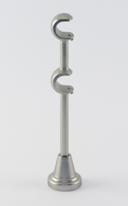 Kovový držák galvanizovaný dvoutyčový Ø 16/16 mm Satin nikel