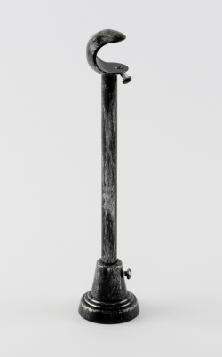 Patinázott fém egysoros tartó Ø 16 mm Fekete-ezüst