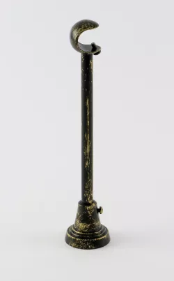 Patinovaný kovový držák jednotyčový Ø 19 mm Černo-zlatá