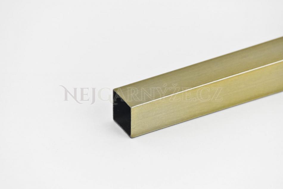 Galvanizovaná tyč Quatro 20x20 mm barva Antická zlatá 140 cm