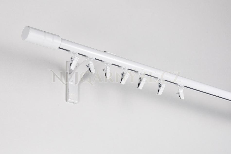 Garnýž hliníkový kolejničkový Profil H Ø 19 mm jednoitá Bílá