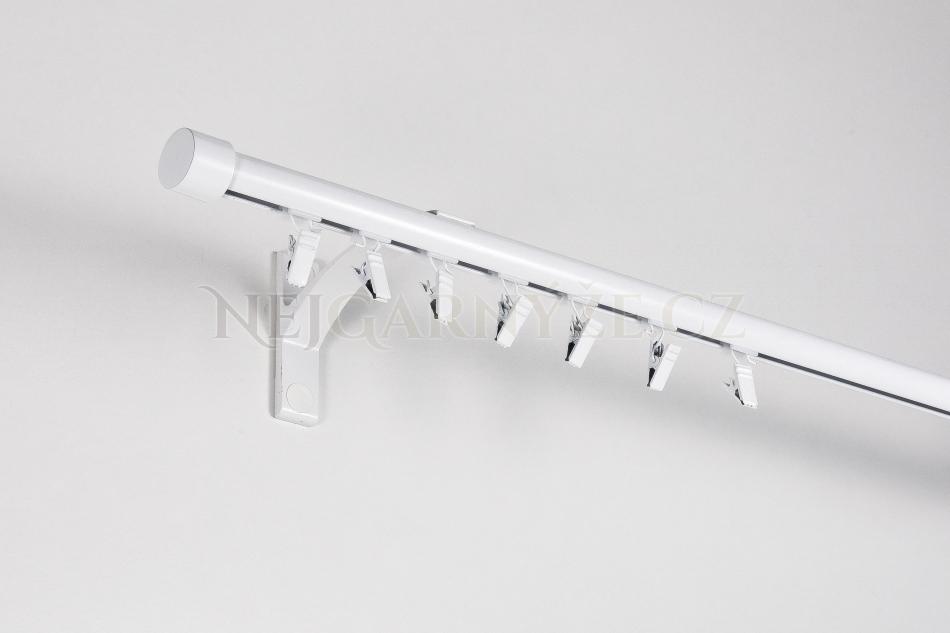 Garnýž hliníkový kolejničkový Profil H Ø 19 mm jednoitá Bílá