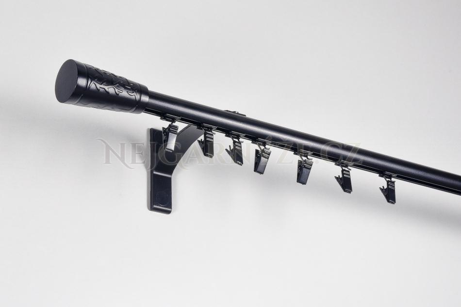 Garnýž hliníkový kolejničkový Profil H Ø 19 mm jednoitá Černá