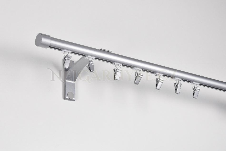 Garnýž hliníkový kolejničkový Profil H Ø 19 mm jednoitá Matný chróm
