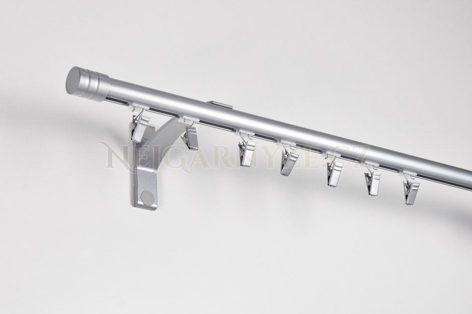 Garnýž hliníkový kolejničkový Profil H Ø 19 mm jednoitá Matný chróm