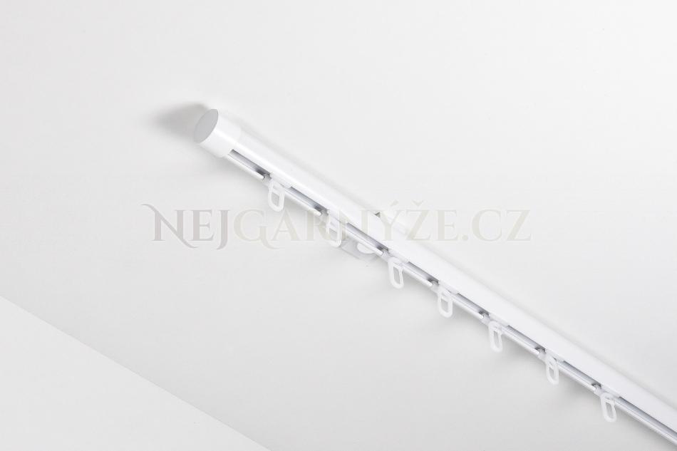 Garnýž hliníkový kolejničkový Profil H Ø 19 mm jednoitý do stropu Bílá