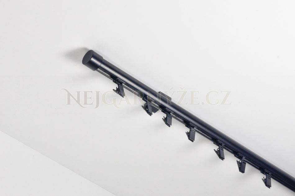 Garnýž hliníkový kolejničkový Profil H Ø 19 mm jednoitý do stropu Černá