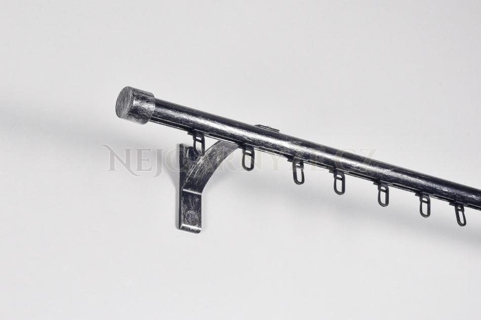 Garnýž hliníkový kolejničkový Profil H Ø 19 mm jednoitý patinovaný Černo-stříbrná 