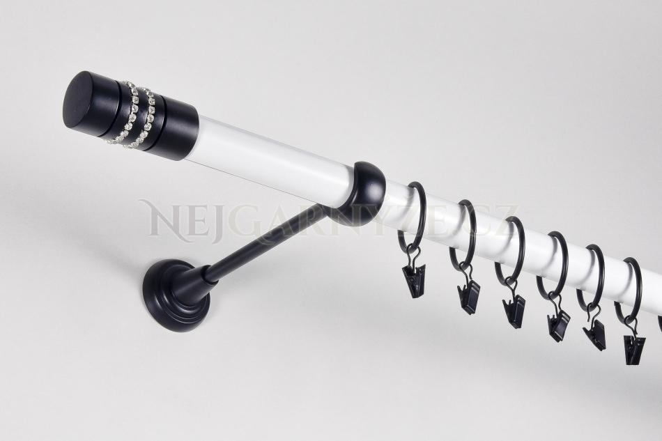 Garnyže kovová jednotyčová Ø 25 mm dvoubarevná Bílá-Černá