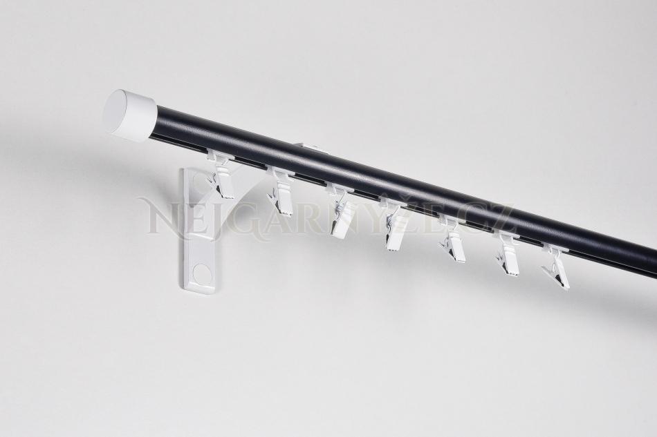 Garnýž hliníkový kolejničkový Profil H Ø 19 mm jednoitá dvoubarevná Černá-Bílá