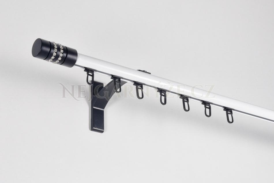 Garnýž hliníkový kolejničkový Profil H Ø 19 mm jednoitá dvoubarevná Bílá-Černá