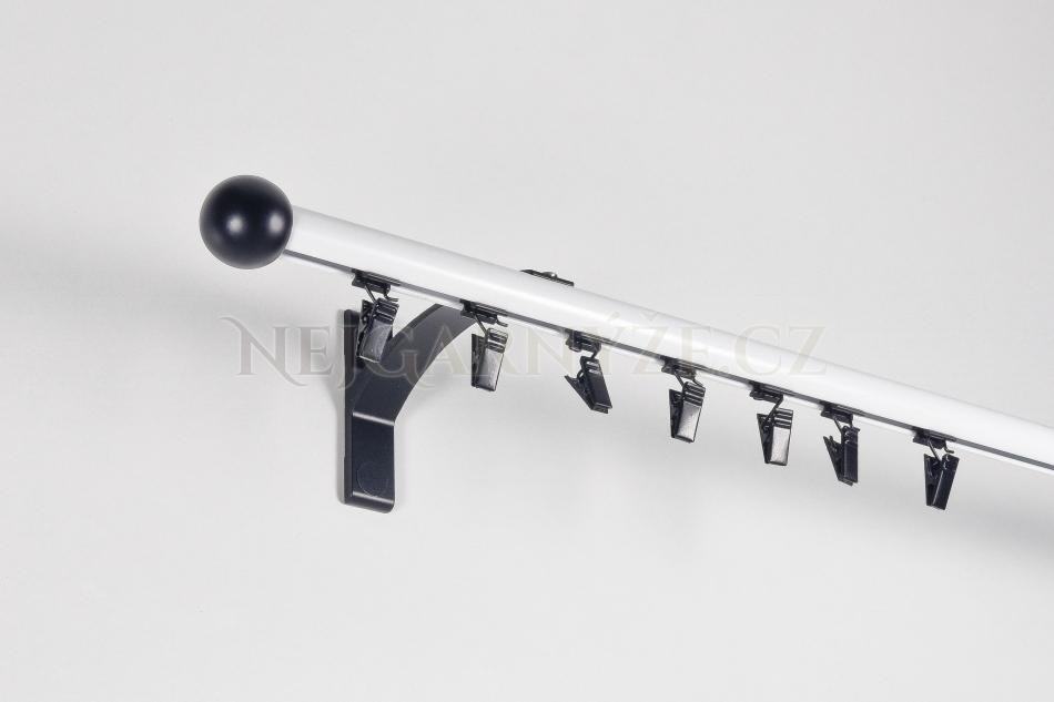 Garnýž hliníkový kolejničkový Profil H Ø 19 mm jednoitá dvoubarevná Bílá-Černá