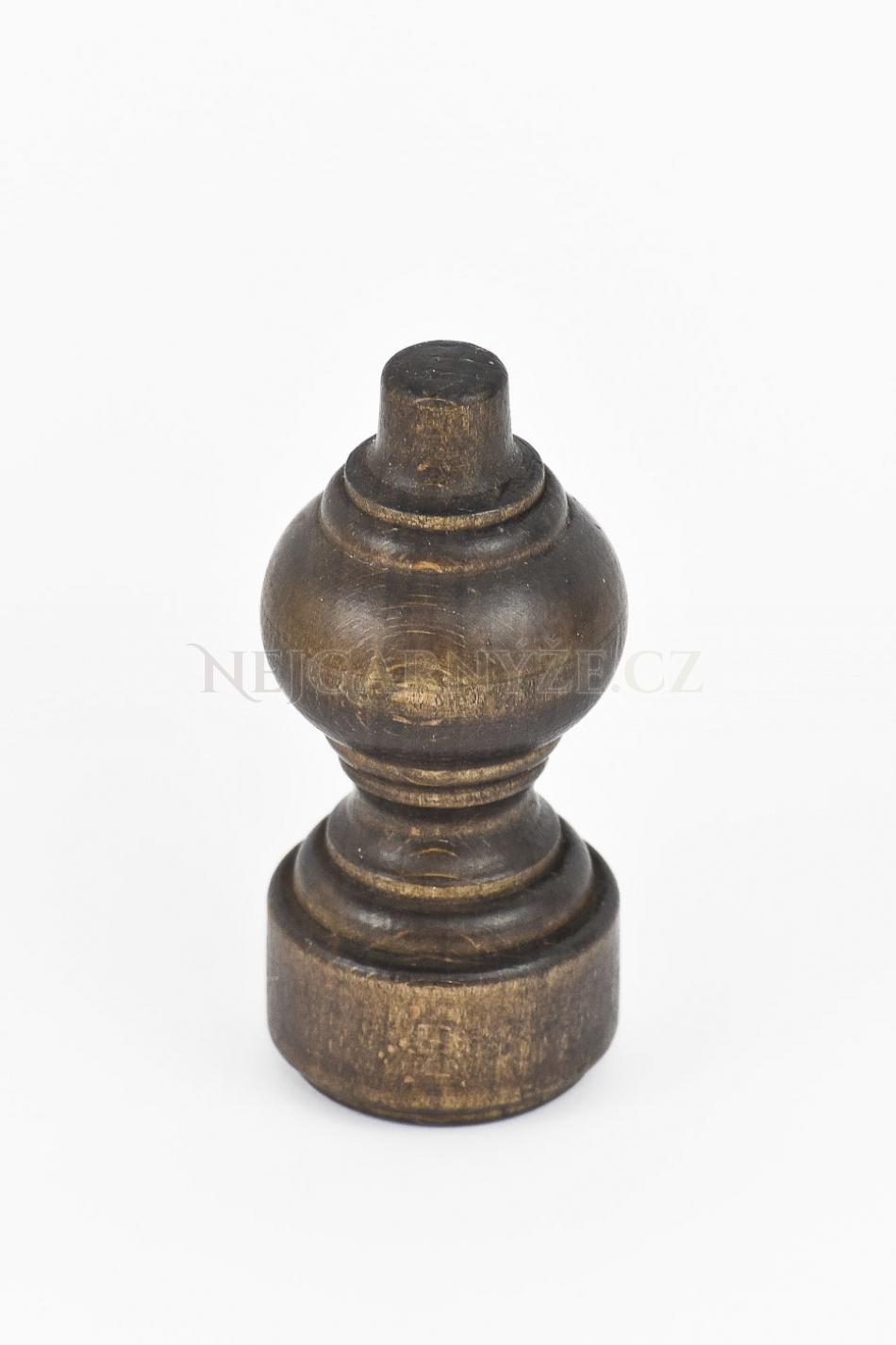 Dřevěná koncovka odtstín Ořech na tyč Ø 28 mm Klasic 