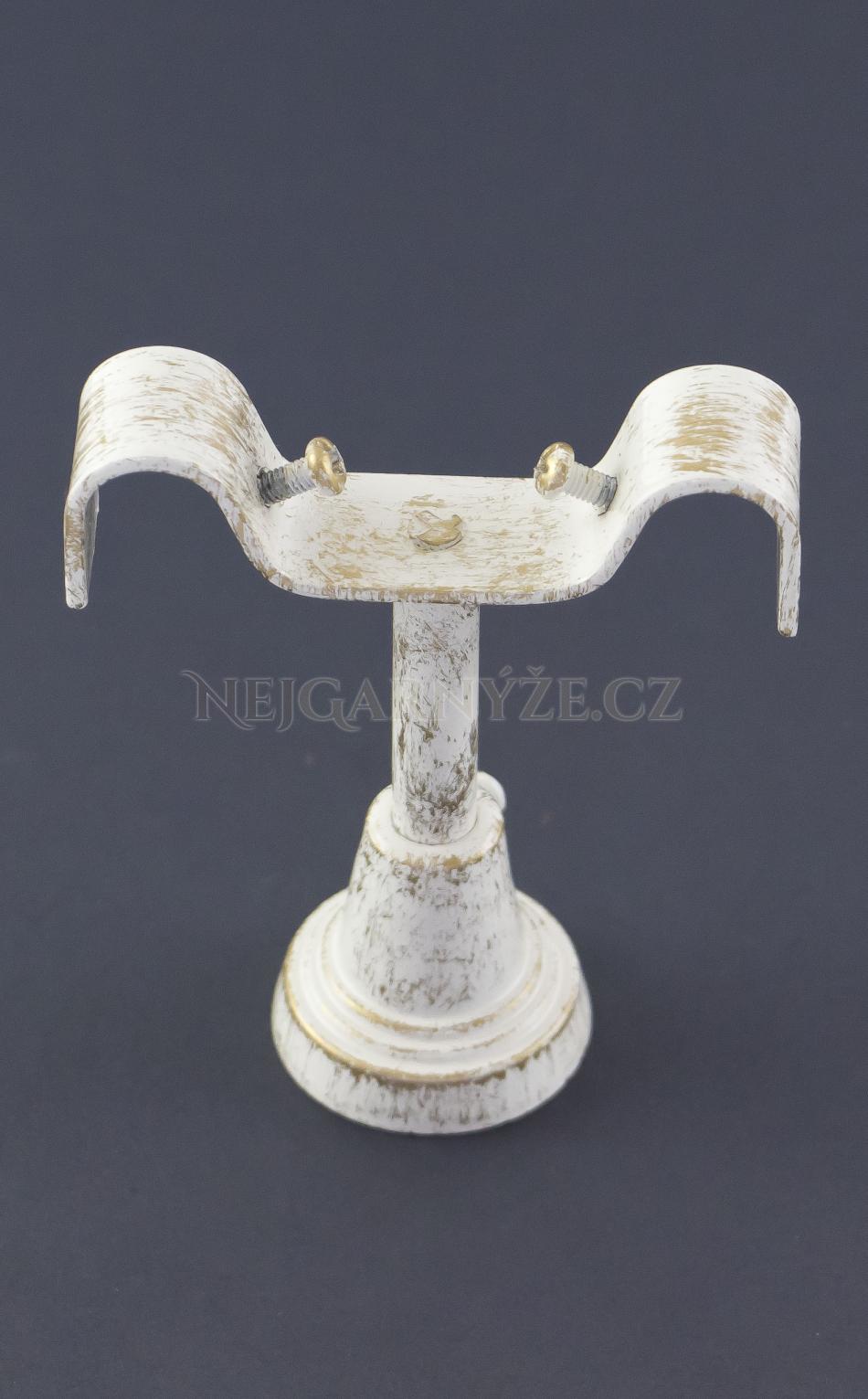 Patinovaný kovový držák stropný dvoutyčový Ø 16/16 mm Vintage-zlatá