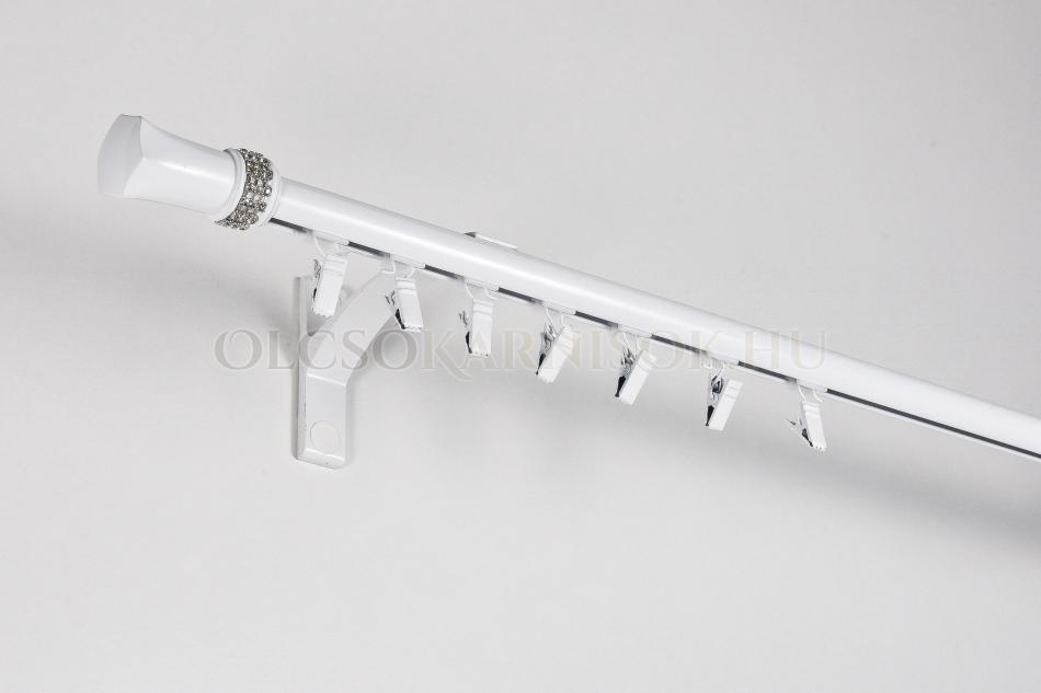 Alumínium belsősínes egysoros karnis Profil H Ø 19 mm Fehér