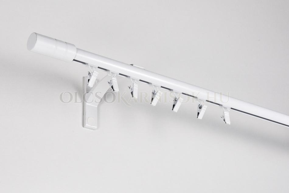 Alumínium belsősínes egysoros karnis Profil H Ø 19 mm Fehér