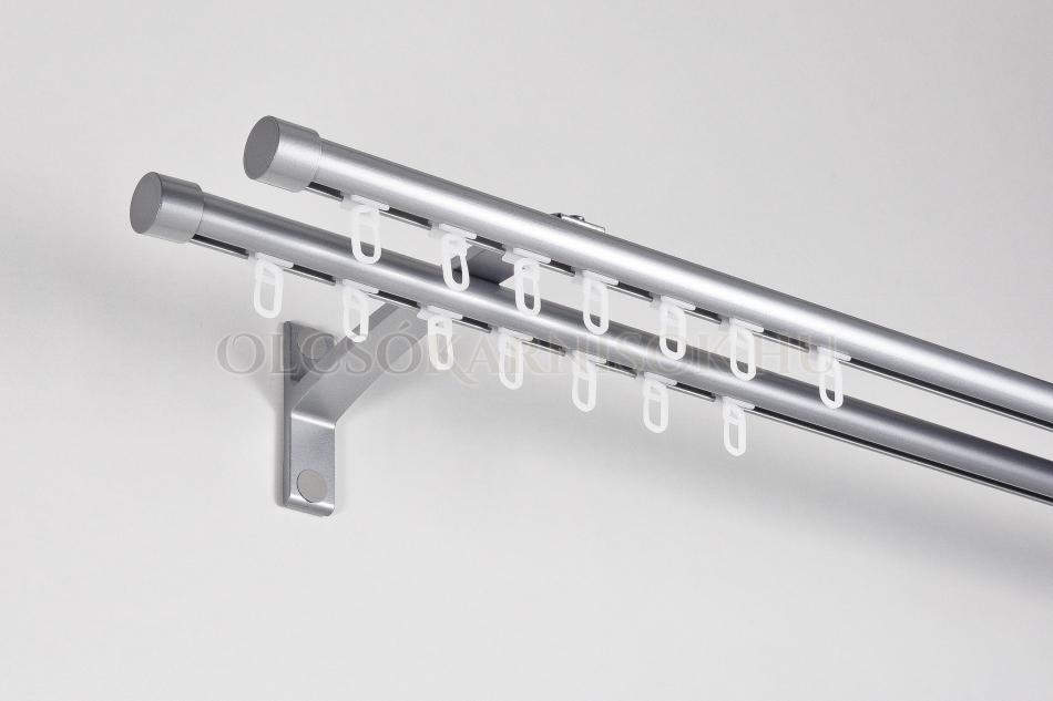 Alumínium belsősínes kétsosoros karnis Profil H Ø 19/19 mm Matt króm