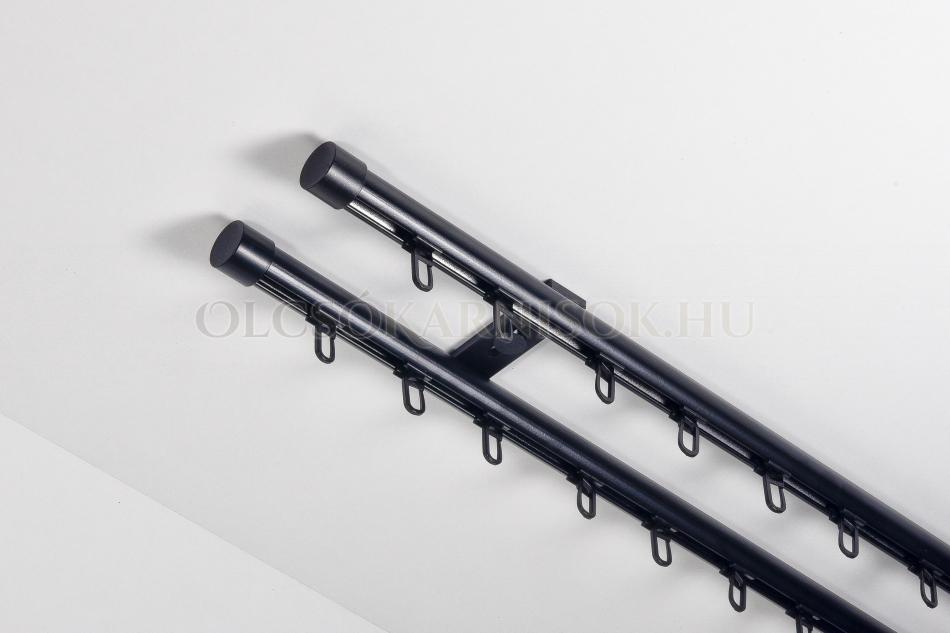 Alumínium belsősínes kétsosor mennyezeti karnis Profil H Ø 19/19 mm Fekete