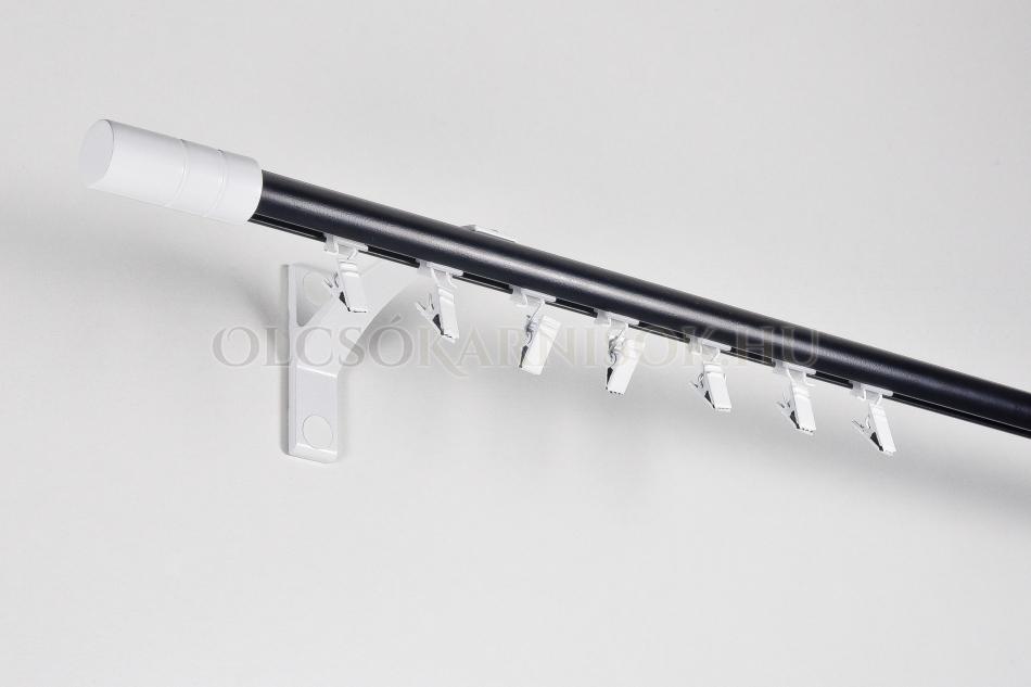 Alumínium belsősínes egysoros karnis Profil H Ø 19 mm kétszinű Fekete-Fehér