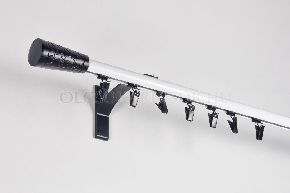 Alumínium belsősínes egysoros karnis Profil H Ø 19 mm kétszinű Fehér-Fekete