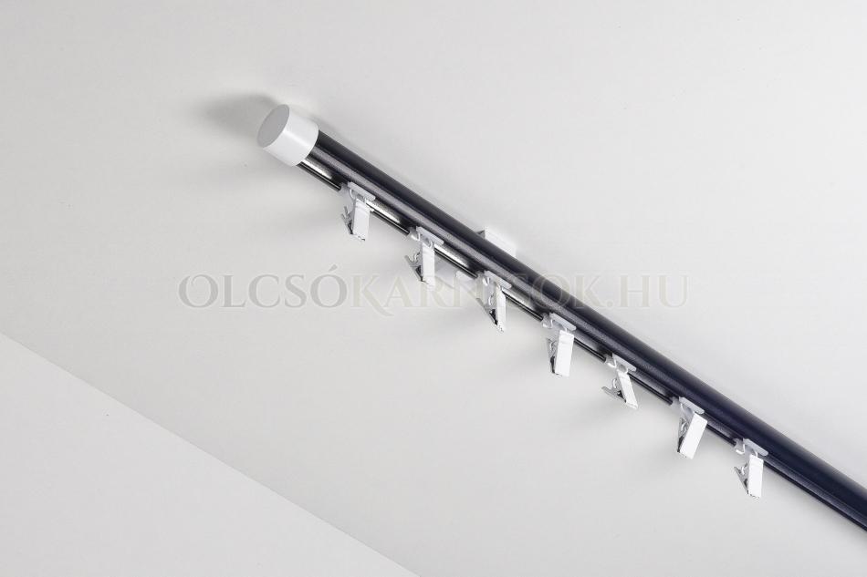 Alumínium belsősínes egysoros mennyezeti karnis Profil H Ø 19 mm kétszinű Fekete-Fehér