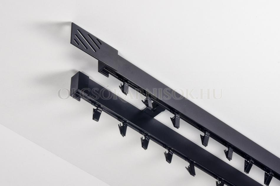 Alumínium belsősínes kétsoros mennyezeti karnis Profil 35/35 Fekete