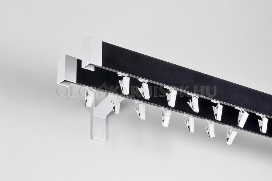 Alumínium belsősínes kétsoros karnis Profil 35/35 kétszinű Fekete-Fehér