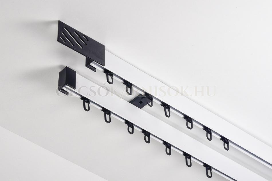 Alumínium belsősínes kétsoros mennyezeti Profil 35/35 kétszinű Fehér-Fekete