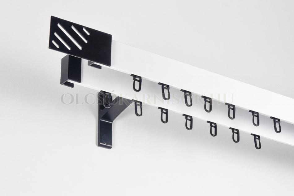 Alumínium belsősínes kétsoros karnis Profil 35/35 kétszinű Fehér-Fekete
