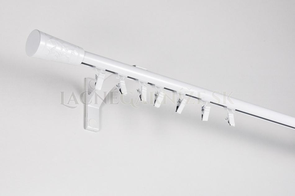 Garniža hliníková kolajničková Profil H Ø 19 mm jednoitá Biela 
