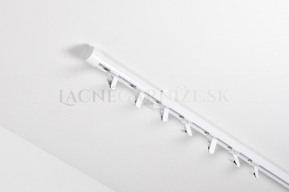 Garniža hliníková kolajničková Profil H Ø 19 mm jednoitá do stropu Biela
