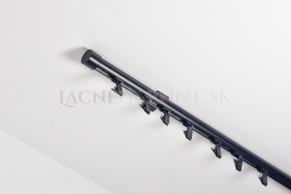 Garniža hliníková kolajničková Profil H Ø 19 mm jednoitá do stropu Čierna