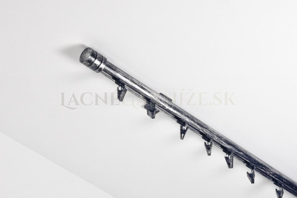 Garniža hliníková kolajničková Profil H Ø 19 mm jednoitá do stropu patinovaná Čierno-strieborná