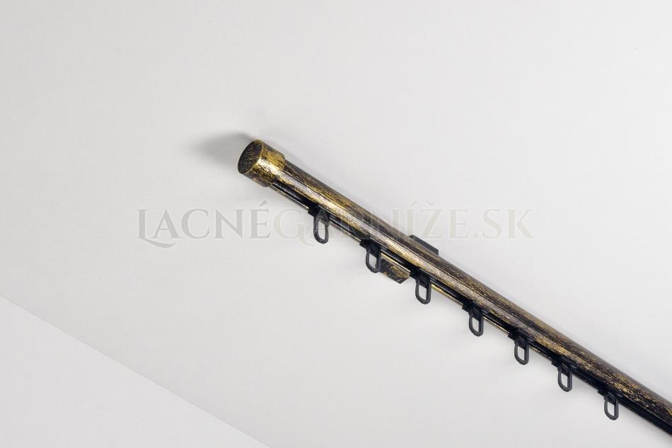 Garniža hliníková kolajničková Profil H Ø 19 mm jednoitá do stropu patinovaná Čierno-zlatá