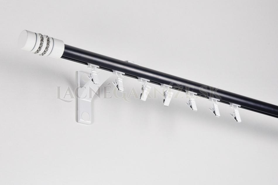 Garniža hliníková kolajničková Profil H Ø 19 mm jednoitá dvojfarebná Čierna-Biela