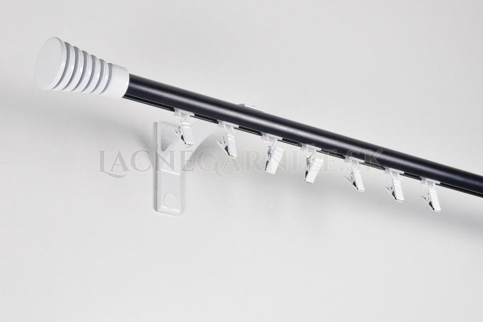 Garniža hliníková kolajničková Profil H Ø 19 mm jednoitá dvojfarebná Čierna-Biela